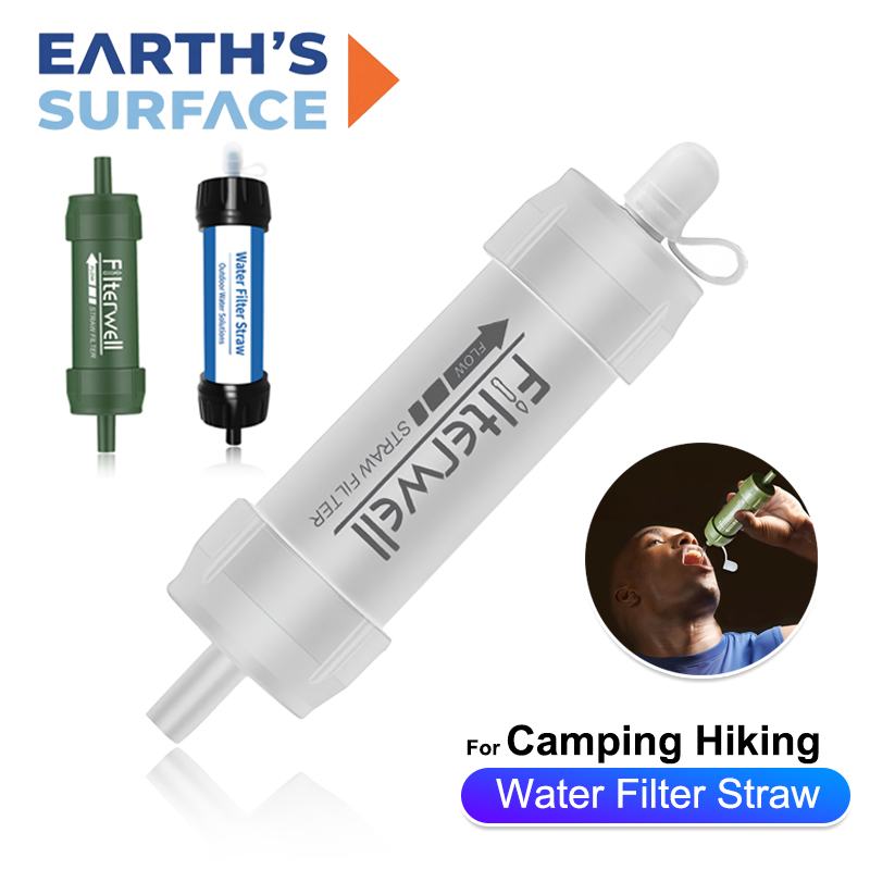 Water Purification Straw - หลอดกรองน้ำขนาดเล็กแบบพกพาสำหรับใช้งานกลางแจ้ง เครื่องกรองน้ำไมครอนสำหรับสถานการณ์ฉุกเฉิน แคมป์ปิ้ง เดินป่า ภัยพิบัติ และเหตุการณ์ฉุกเฉิน
