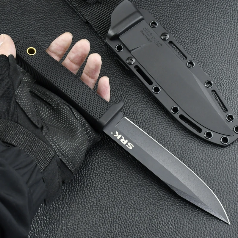 Bushcraft Knife Fixed - SKR ใบมีดตรง RN ใยแก้วไนลอนการล่าสัตว์ตั้งแคมป์การอยู่รอดมีดผลไม้กลางแจ้งยุทธวิธี EDC เครื่องมือหลาย