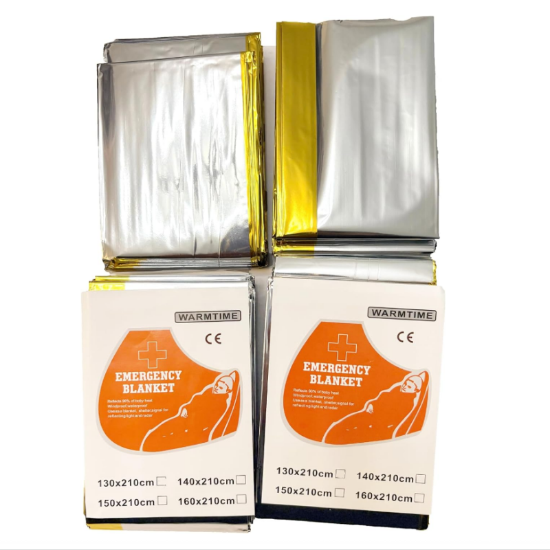 Survival Blanket Reflective - ผ้าห่มฉุกเฉินไมลาร์สีทองเงิน 4 แพ็ค ขนาด 160×210 ซม.