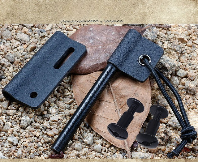 Magnesium Fire Starter - แท่งแมกนีเซียมจุดไฟสำหรับตั้งแคมป์ อุปกรณ์เอาตัวรอดในป่า พร้อมปลอก K สำหรับกรณีฉุกเฉิน