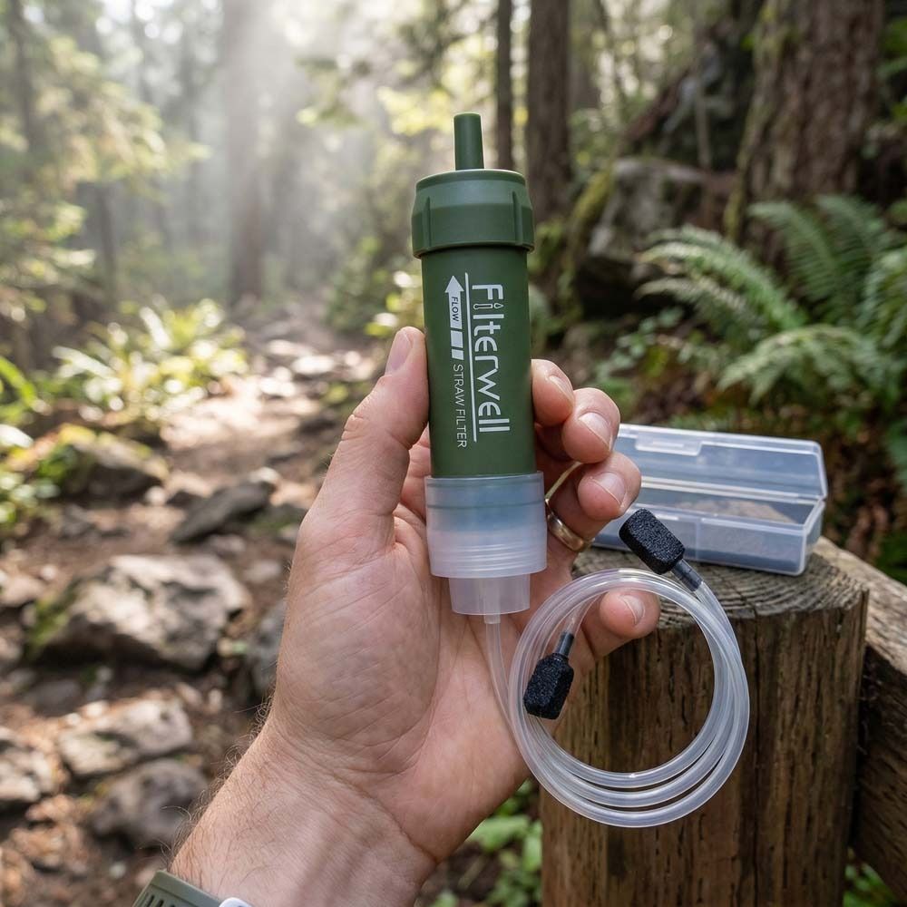 หลอดกรองน้ำขนาดเล็กสำหรับดื่มน - Water Purification Straw บทวิจารณ์และราคา